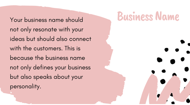 Infographic sharing advice on how to choose a business name