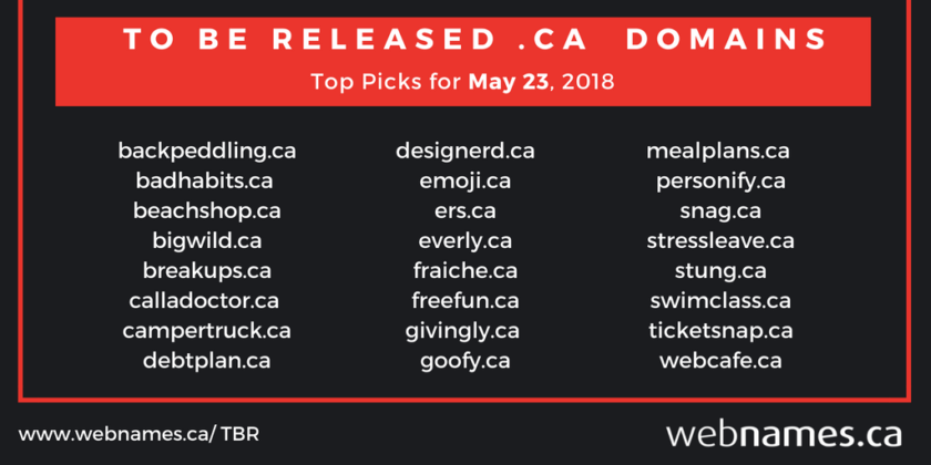 expiring .ca domains for May 23