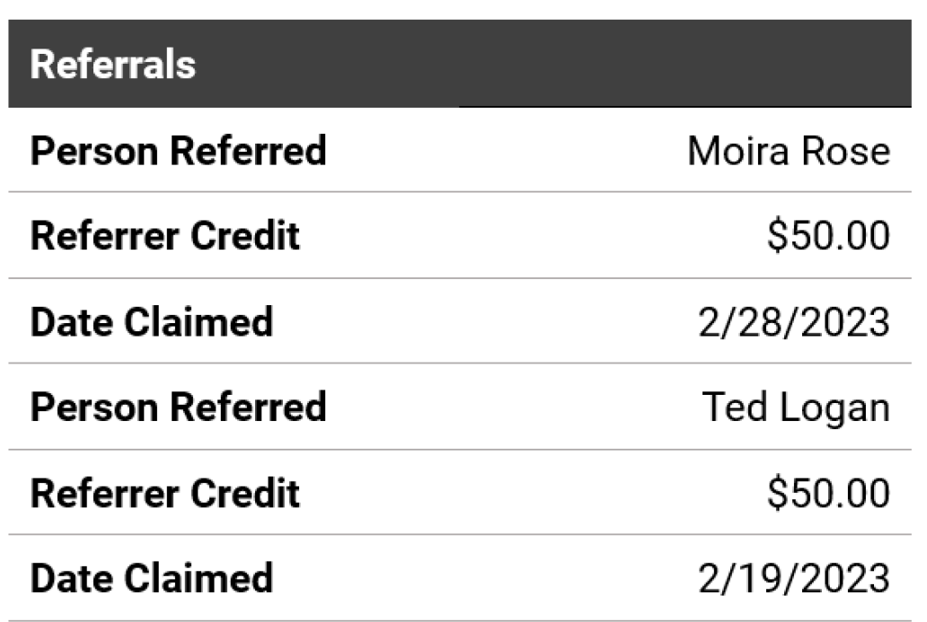 Referral Tracking