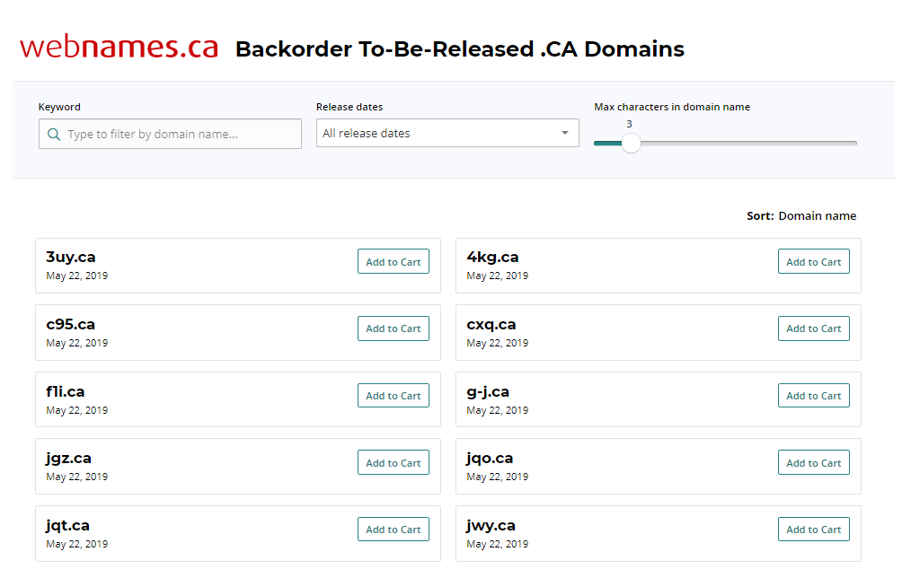 TBR .CA Domains