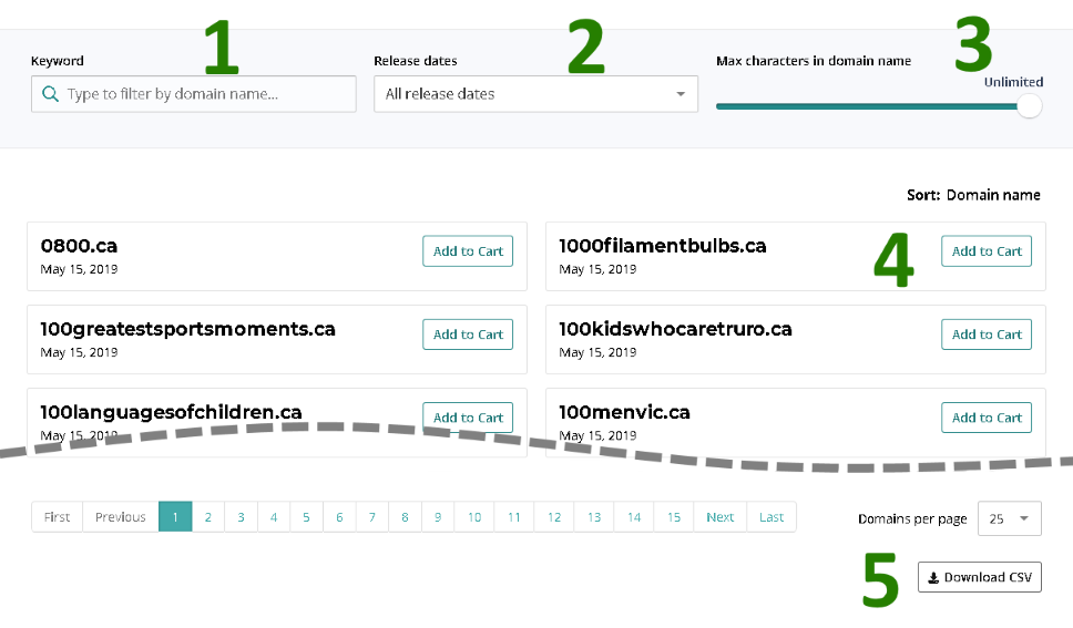 screecncapture of Webnames .CA TBR user interface